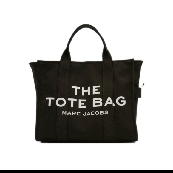 Marc Jacobs Black The Medium Everyday Minimalist Designer Canvas Tote Bag - Picture 2 of 13